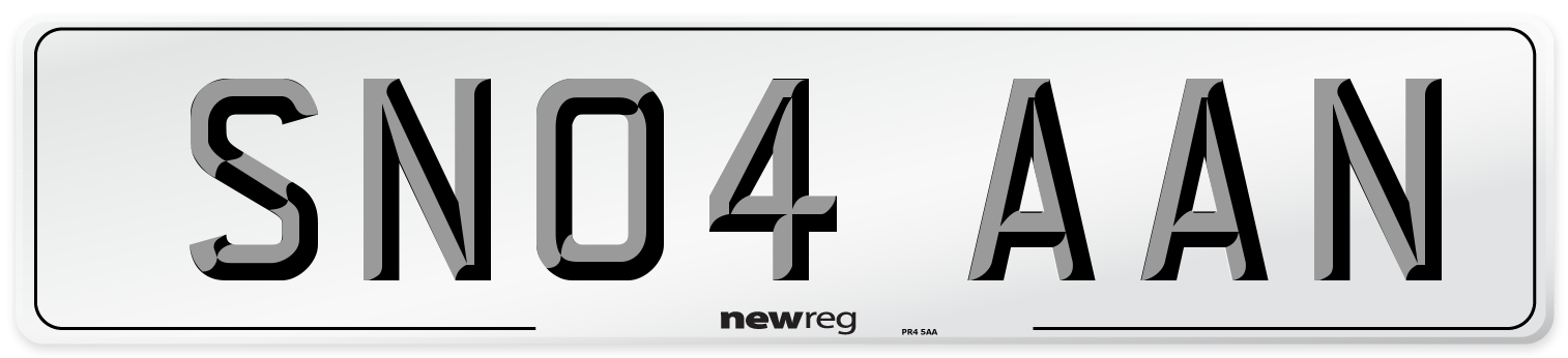SN04 AAN Number Plate from New Reg